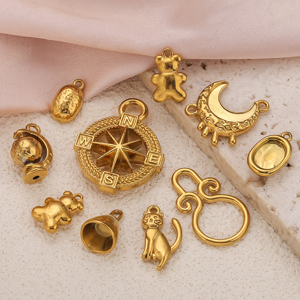 Moon Star Earrings - 5pcs Liontin Lonceng Kucing dari Baja