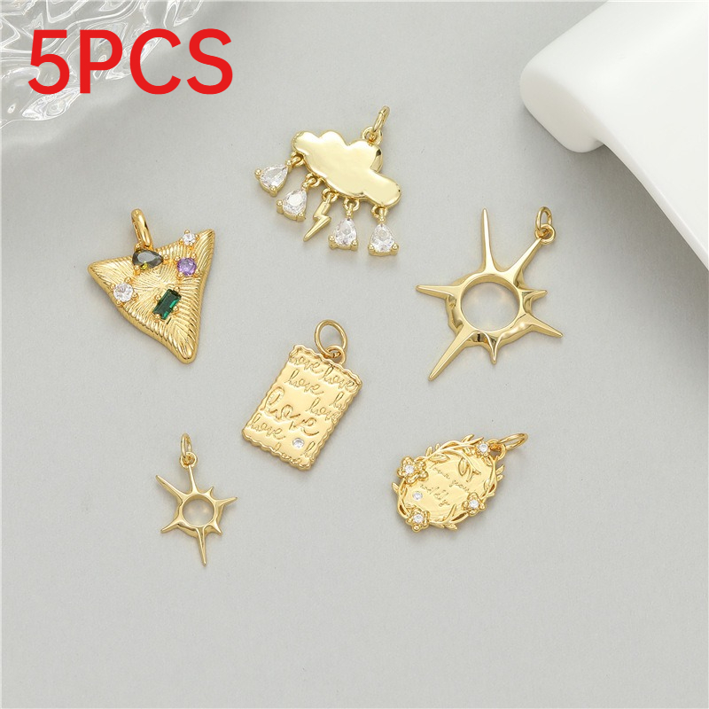 Moon Star Earrings - 5 Buah Liontin Mini Awan Bintang