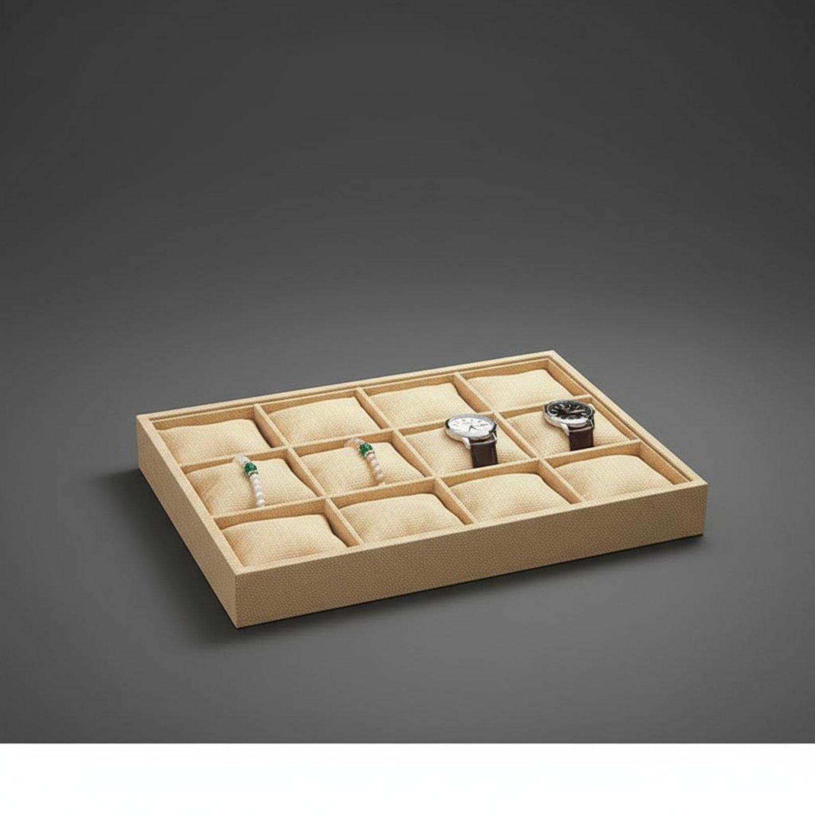 Jewelry Store For Watches - Kotak Perhiasan Kain Linen dengan Bagian