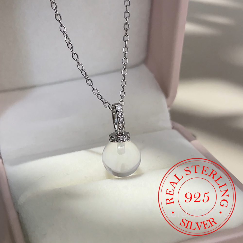 Crystal Choker Necklace - Kalung Liontin Kristal Bola Transparan Sederhana