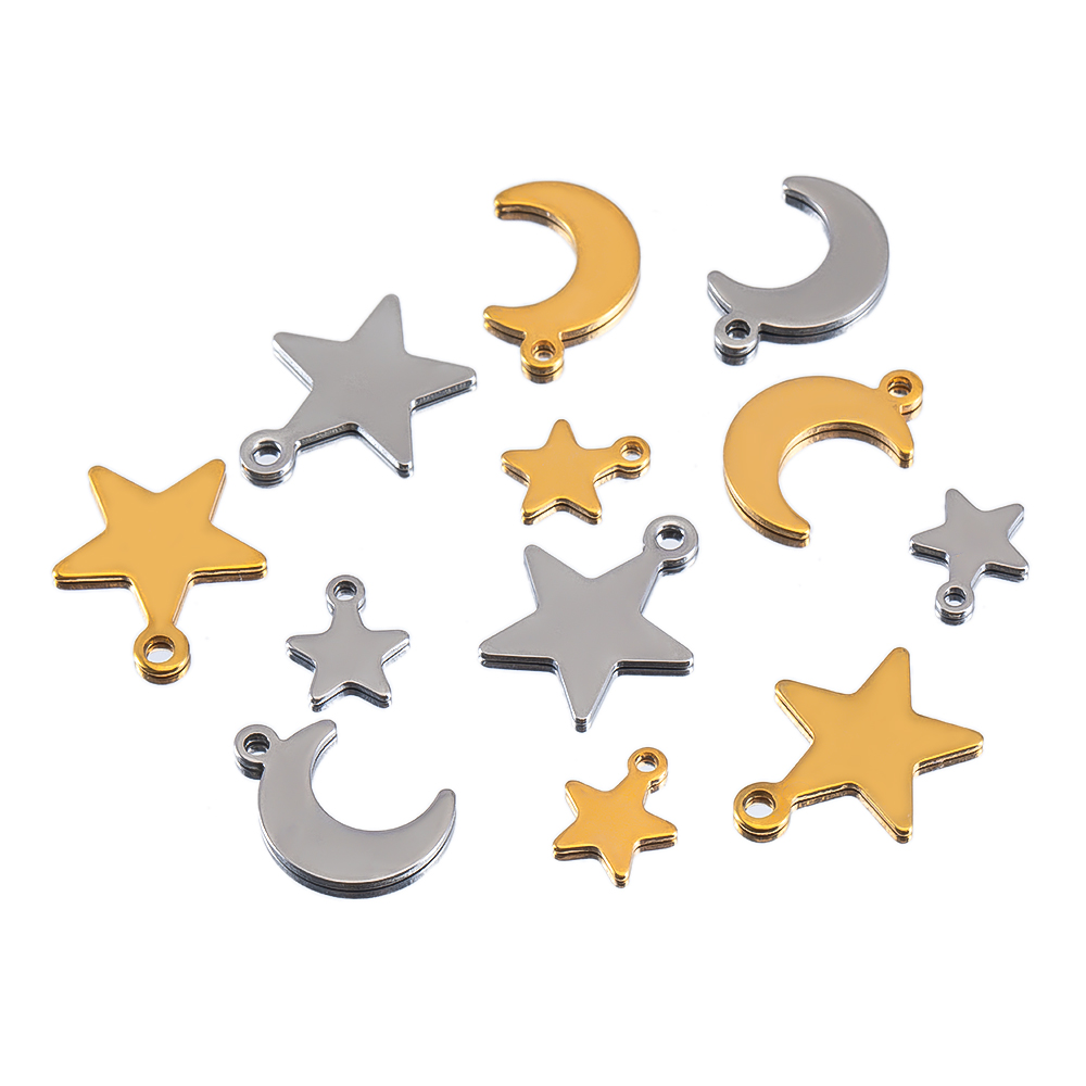 Moon Star Earrings - 20 Buah Liontin Kalung Bulan Bintang
