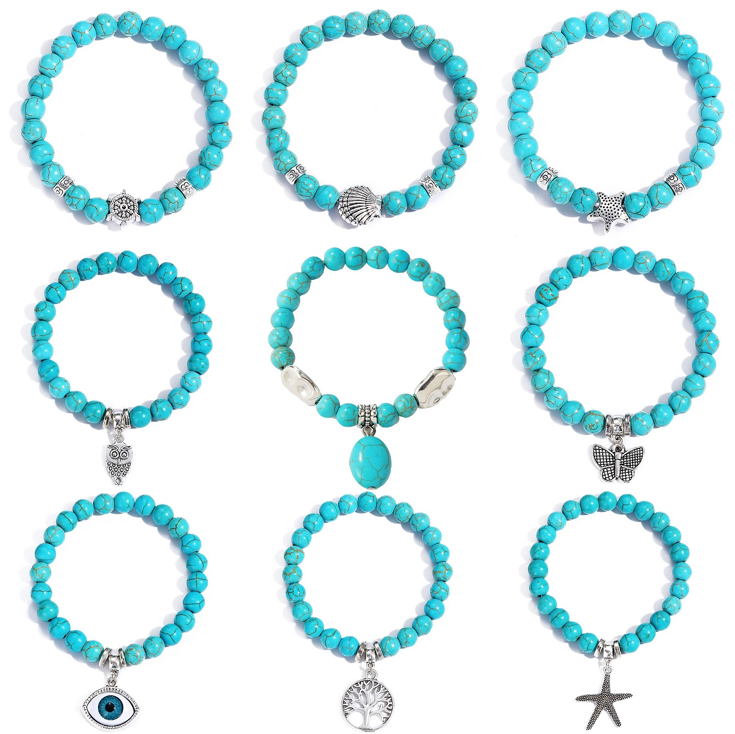 Turquoise Stone Ring - Gelang batu alam kubus untuk pria