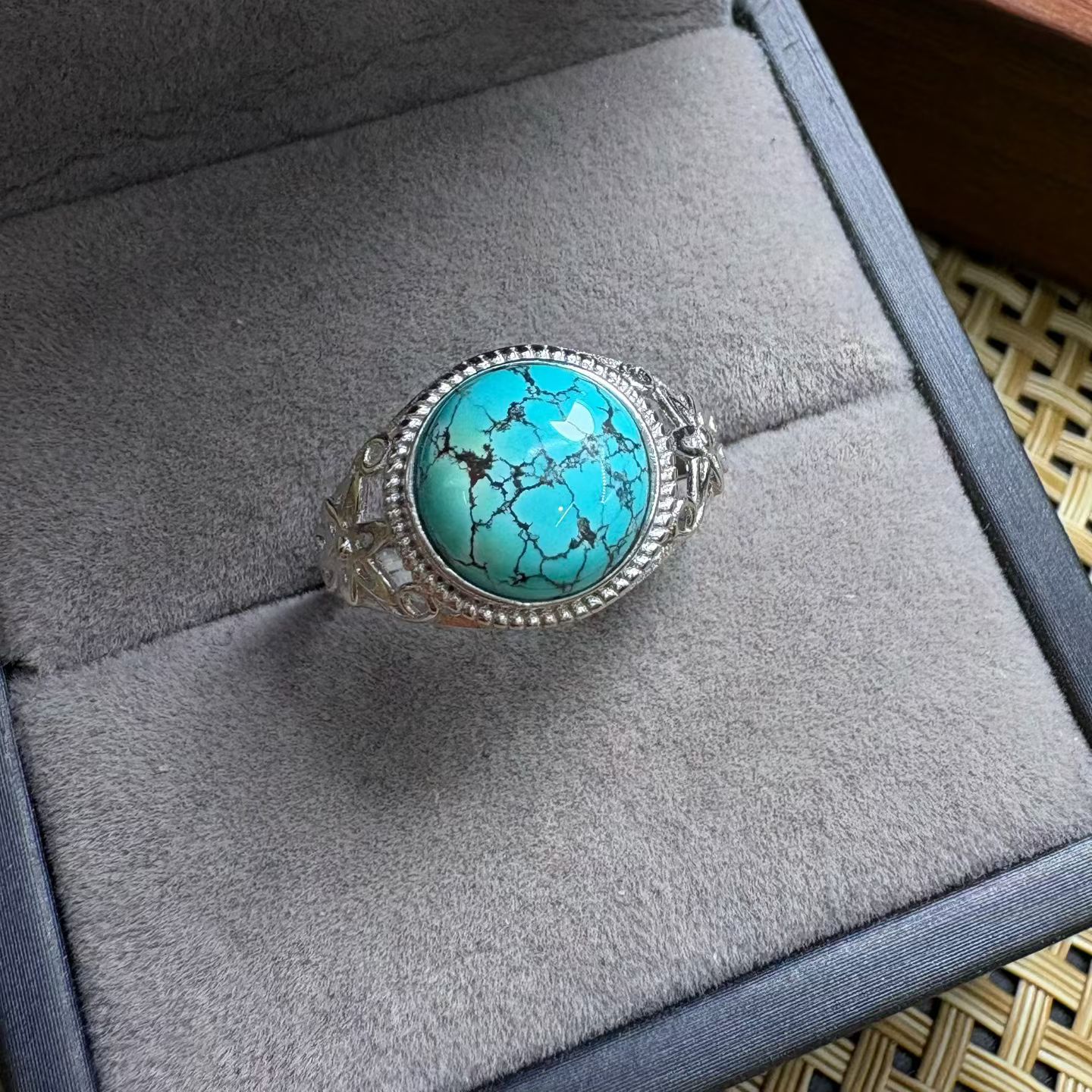 1 Buah Cincin Pirus Alami Feng - Turquoise Stone Ring ulasan dan harga