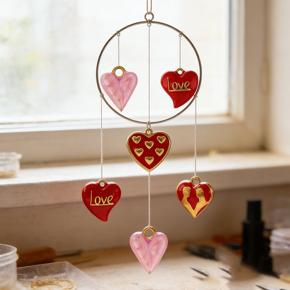 5pcs Liontin Desain Hati Bulat - Moon Star Earrings ulasan dan harga