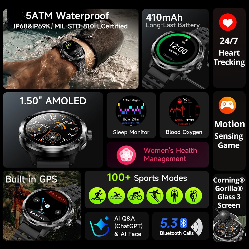 Jam Tangan Pintar Ulefone Armo - Italian Jewelry Watches ulasan dan harga