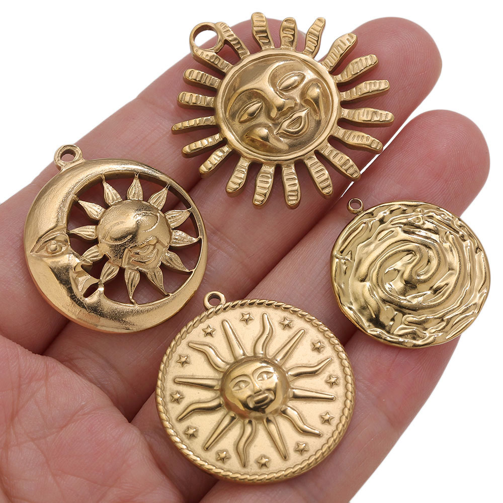 5pcs Liontin Emas PVD Baja Ant - Moon Star Earrings ulasan dan harga