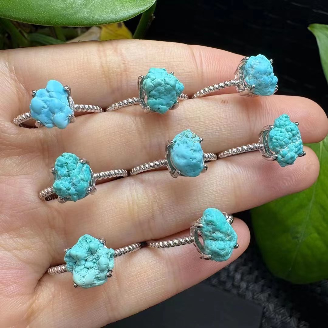 1 Buah Cincin Pirus Mentah Ala - Turquoise Stone Ring ulasan dan harga