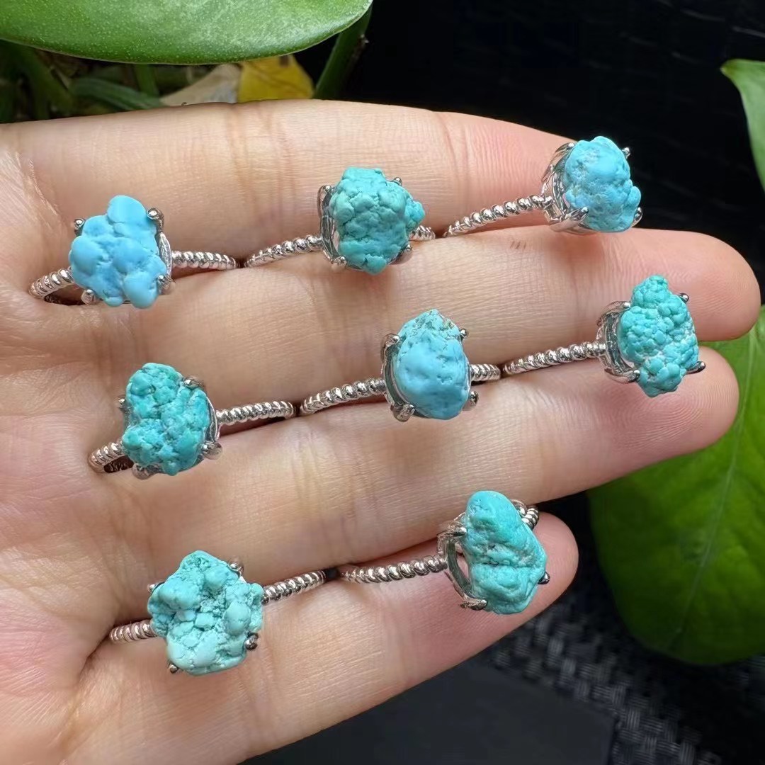 1 Buah Cincin Pirus Mentah Ala - Turquoise Stone Ring ulasan dan harga