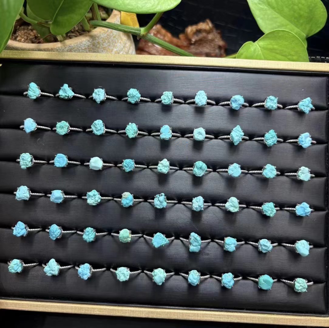1 Buah Cincin Pirus Mentah Ala - Turquoise Stone Ring ulasan dan harga