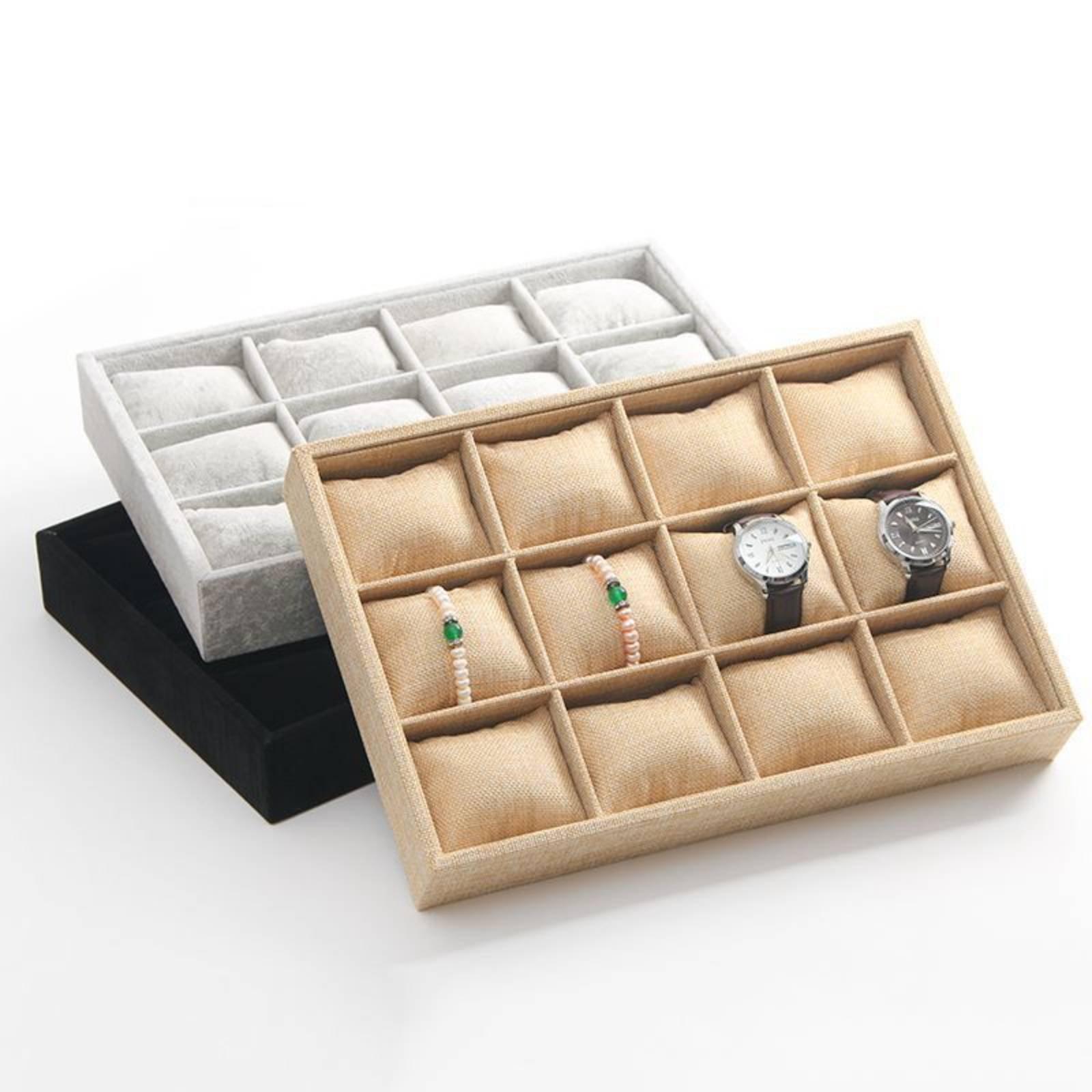 Kotak Perhiasan Kain Linen den - Jewelry Store For Watches ulasan dan harga