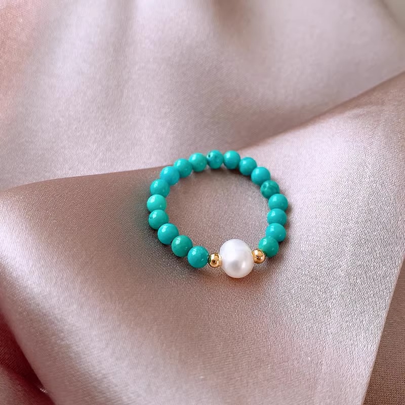Model baru trendi alami air ta - Turquoise Stone Ring ulasan dan harga
