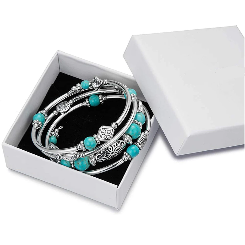 Gelang bungkus berlapis pirus  - Turquoise Stone Ring ulasan dan harga