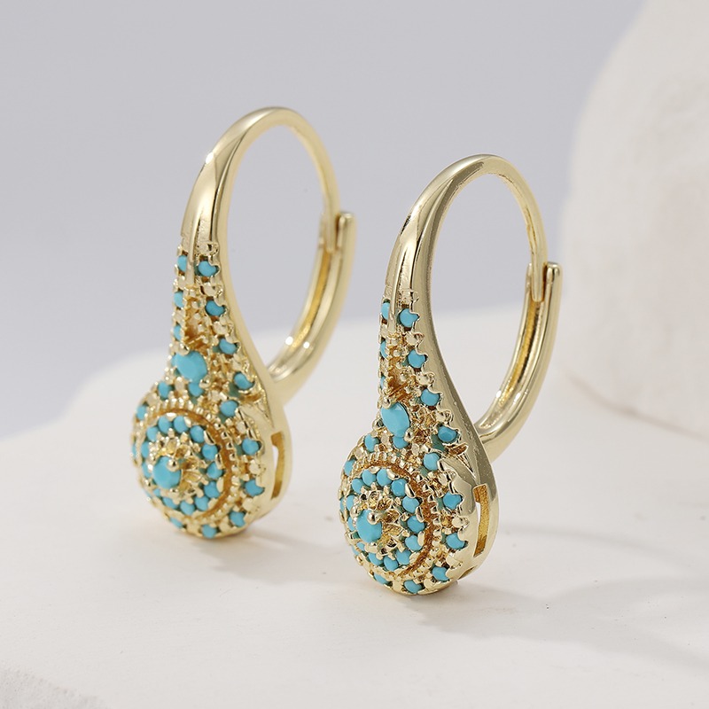 Anting Hoop Berlapis Emas Sint - Turquoise Stone Ring ulasan dan harga
