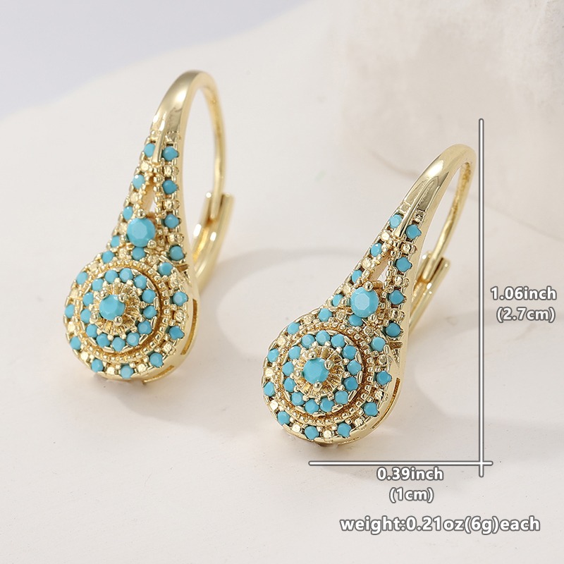 Anting Hoop Berlapis Emas Sint - Turquoise Stone Ring ulasan dan harga
