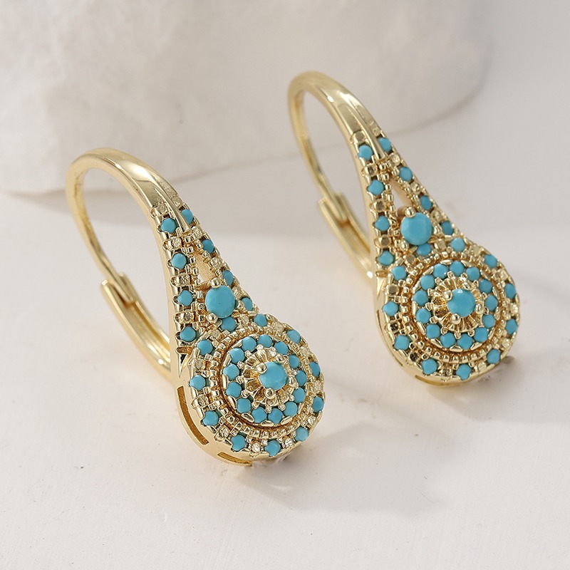Anting Hoop Berlapis Emas Sint - Turquoise Stone Ring ulasan dan harga