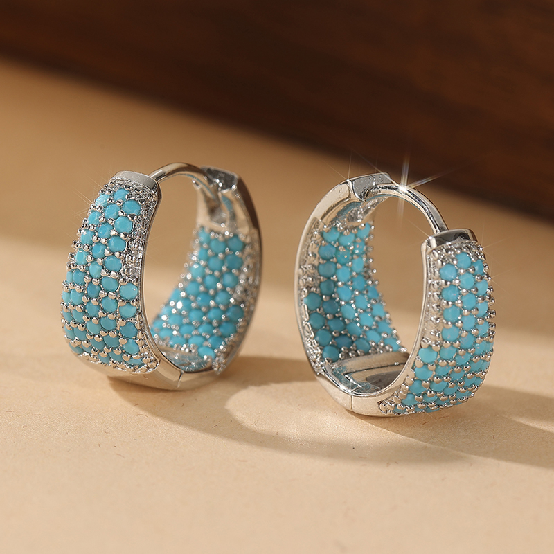 Anting Hoop Warna Emas Mewah B - Turquoise Stone Ring ulasan dan harga
