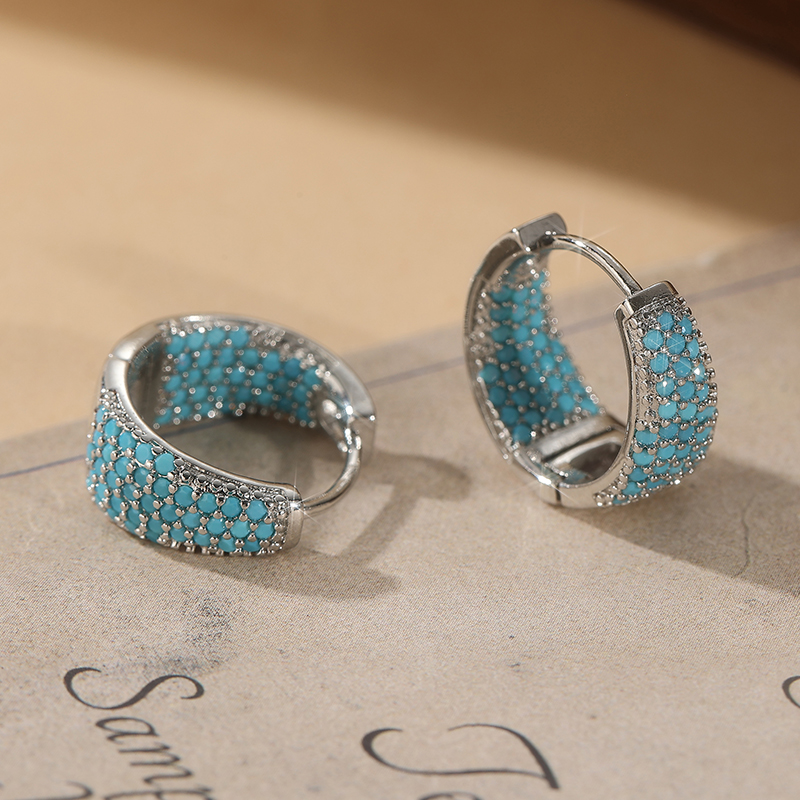Anting Hoop Warna Emas Mewah B - Turquoise Stone Ring ulasan dan harga