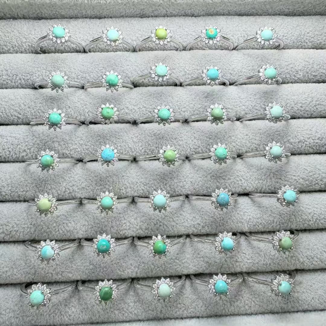 1 Buah Cincin Pirus Alami Feng - Turquoise Stone Ring ulasan dan harga
